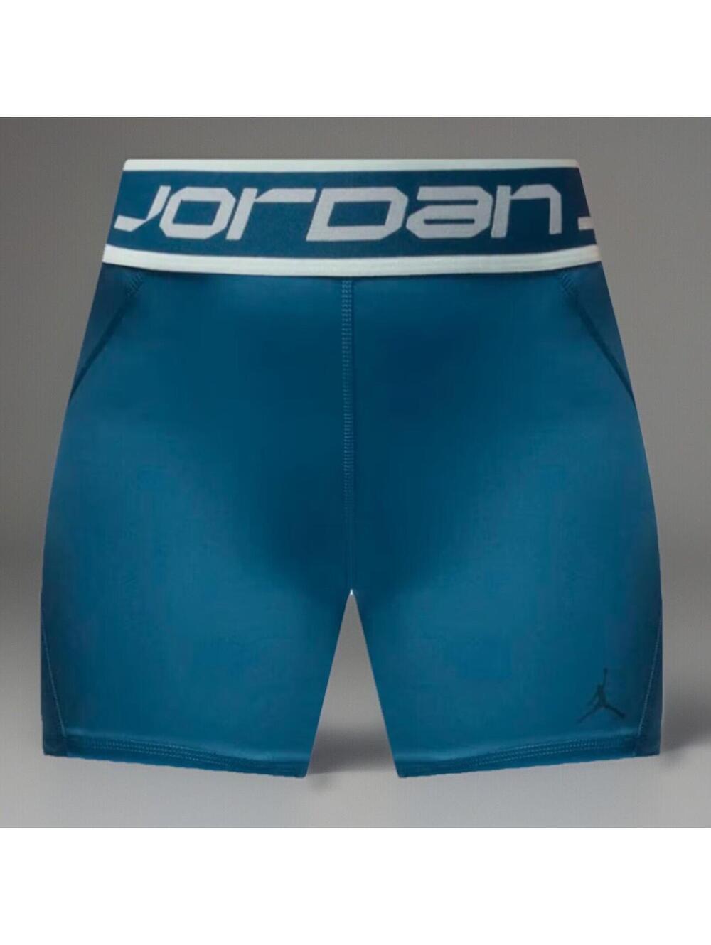 $40 Nike Jordan Women's 5" Workout Compression Training Shorts Blue S FB4623